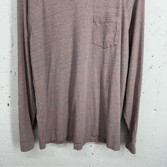 01.ALGO Men's Size Large Heather Mauve Long Sleeve Crew Neck T-Shirt - Picture 4 of 12